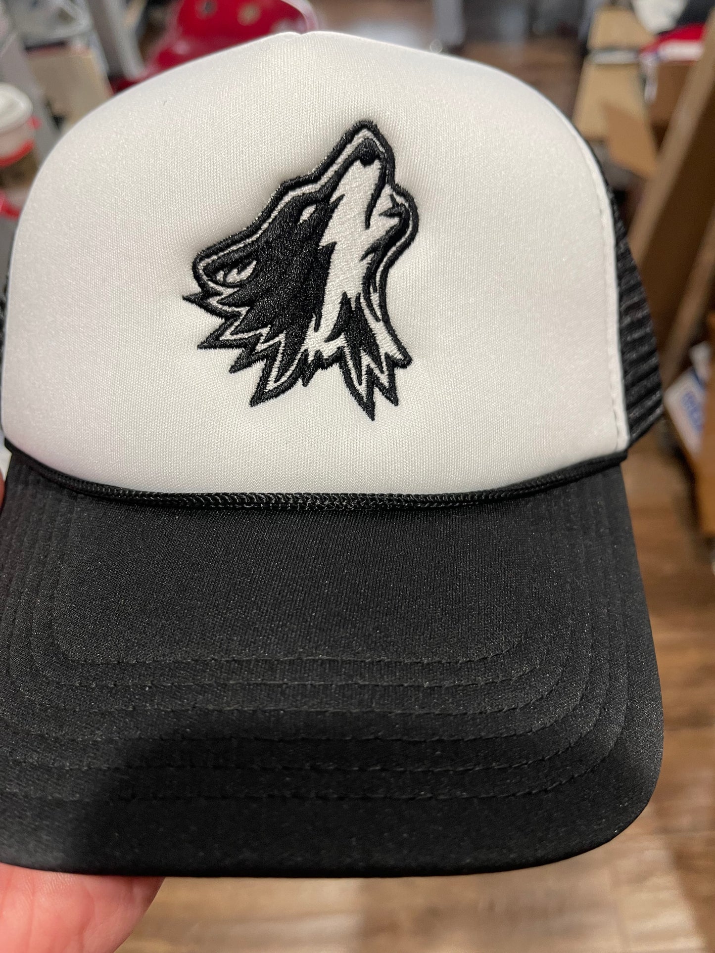Wolves black and white foam trucker hat