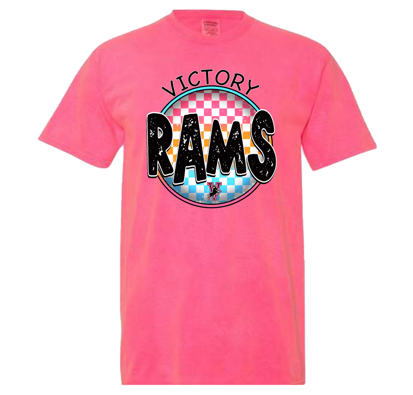 Victory Rams neon checkerboard