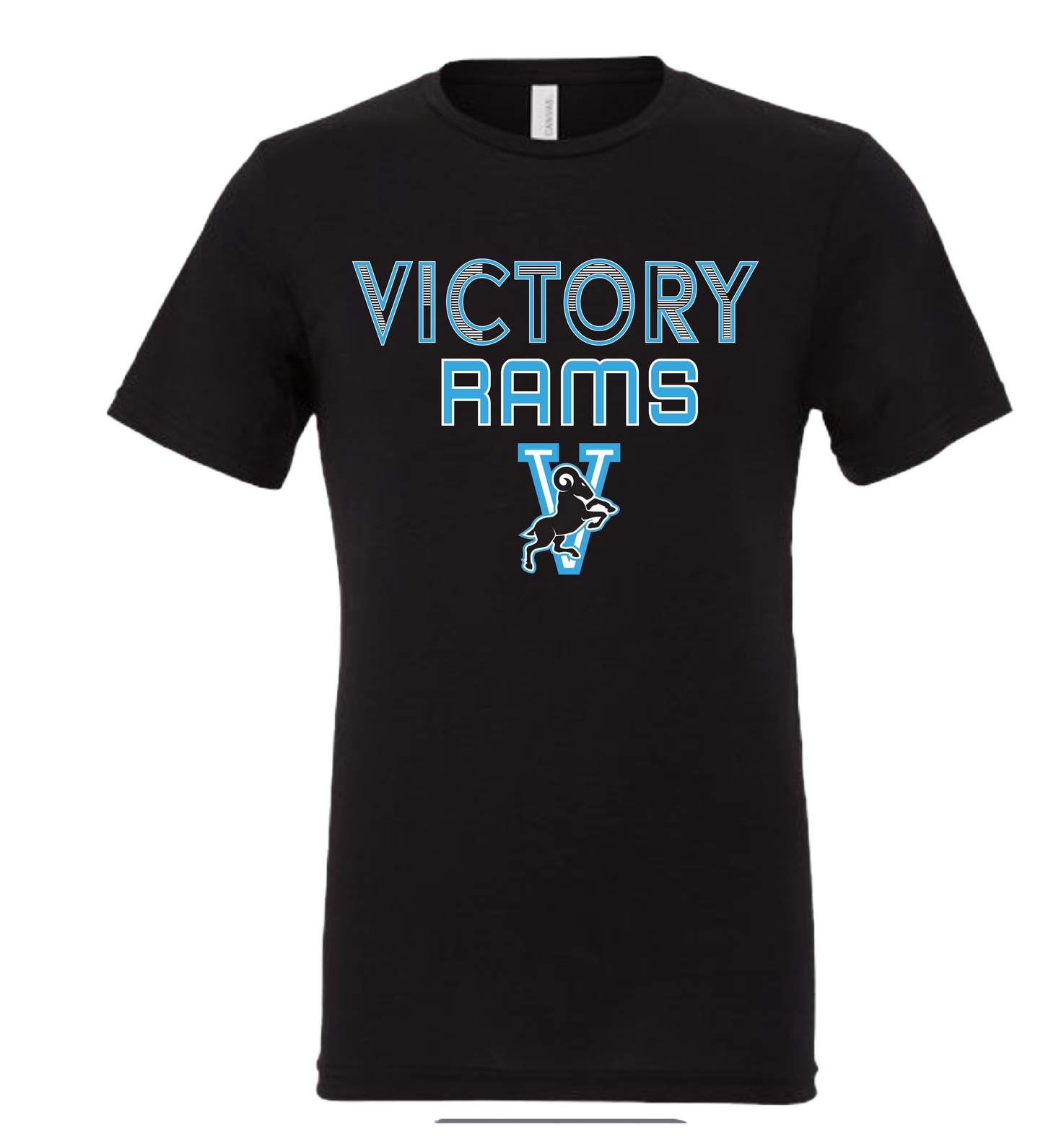 Victory Rams modern logo design t-shirt