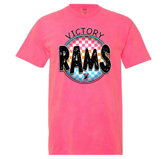 Victory Rams neon checkerboard