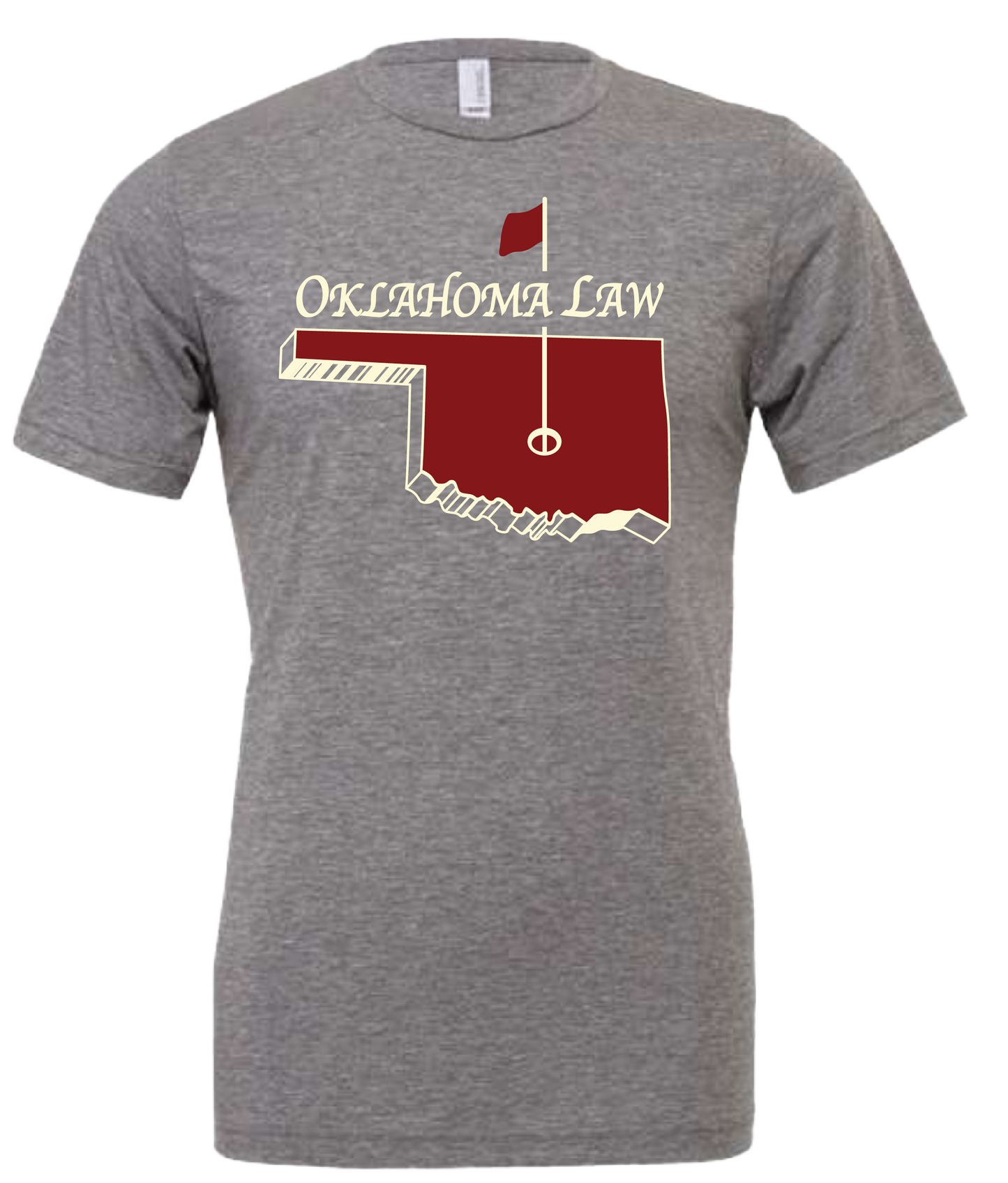 front: Oklahoma Law OK Golf/ back: OU FedSoc An Organization Unlike Any Other t-shirt